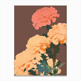 Marigolds Flower Big Bold Illustration 2 Canvas Print