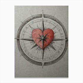 Heart Compass 1 Canvas Print