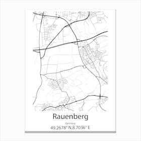 Rauenberg,Germany Minimalist Map Canvas Print