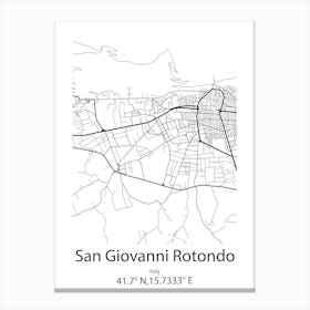 San Giovanni Rotondo,Italy Minimalist Map Leinwandbild