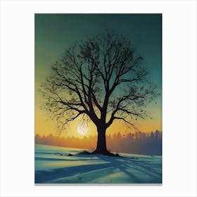 Tree In The Snow 1 Canvas Print