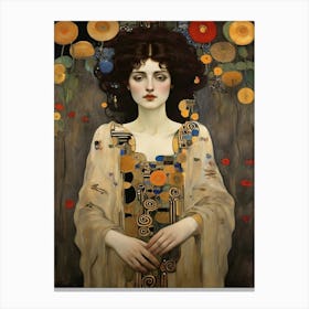 Klimt's Woman With Flowers art print Canvas Print