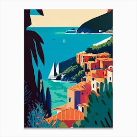 Cinque Terre National Park Italy Pop Matisse Canvas Print