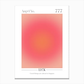 Angel Number 777 Aura Spiritual Art Print Canvas Print