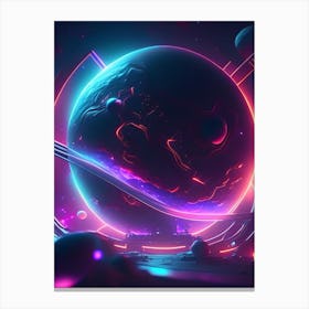 Astrophysics Neon Nights Space Canvas Print