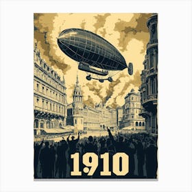 Aihrgdesign A Vintage Poster Of An Early Airship Soaring Abov 5d725f88 91ac 470d 820c 62a2648af3f8 2 Canvas Print