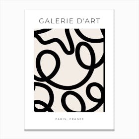 Abstract Line Black And White Canvas Print