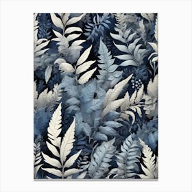 Blue Ferns Art Print 2 Canvas Print