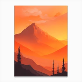 Misty Mountains Vertical Composition In Orange Tone 327 Canvas Print