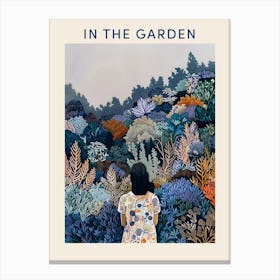 In The Garden Poster Blue 6 Canvas Print