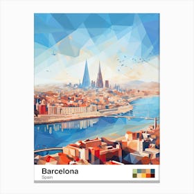 Barcelona, Spain, Geometric Illustration 3 Poster Canvas Print