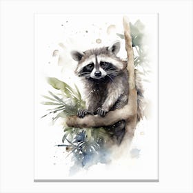 A Chiriqui Raccoon Watercolour Illustration Storybook 4 Canvas Print