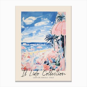 Lido De Jesolo   Italy Il Lido Collection Beach Club Poster 3 Canvas Print