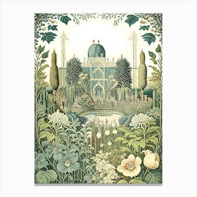 Mirabell Palace Gardens 1, Austria Vintage Botanical Canvas Print