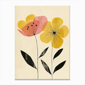 Bangalore Flower Market Boho Minimalist Style Canvas Print