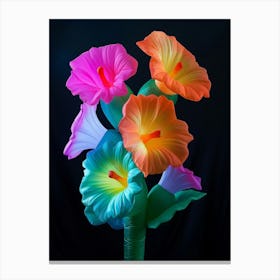 Bright Inflatable Flowers Hollyhock 3 Canvas Print