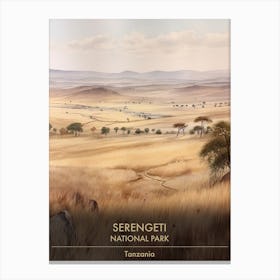 Serengeti National Park Tanzania Watercolour 4 Canvas Print