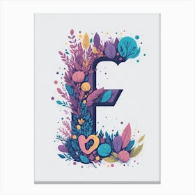 Colorful Letter E Illustration 88 Canvas Print