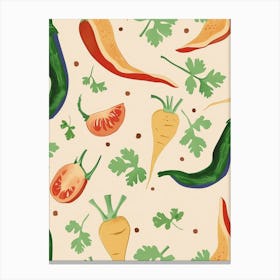 Vegetables & Herbs Pattern 1 Canvas Print