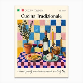 Cucina Tradizionale Trattoria Italian Poster Food Kitchen Canvas Print