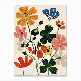 Painted Florals Geranium 3 Canvas Print