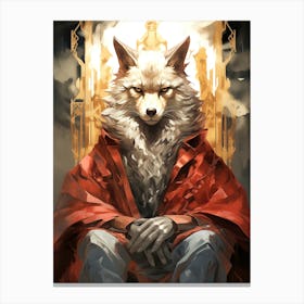 Wolf In Red Canvas Print