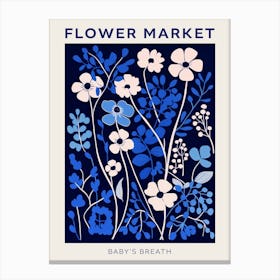Blue Flower Market Poster Babys Breath 3 Canvas Print