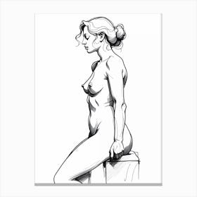 Female Nude Drawing Canvas Print