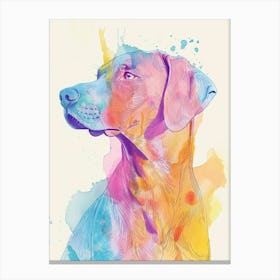Weimaraner Dog Pastel Line Watercolour Illustration 2 Canvas Print