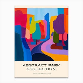 Abstract Park Collection Poster Parc De Belleville Paris France 2 Canvas Print