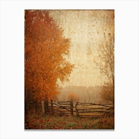 Autumn Landscape Grunge Texture Overlay Leaves In Varying Shades From Orange To Russet Decrepit W (2) Canvas Print