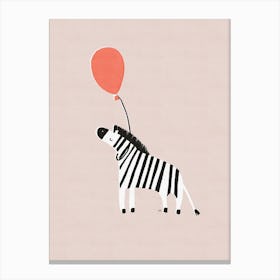 Zebra And Balloon Canvas Print
