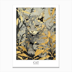 Cat Precisionist Illustration 2 Poster Canvas Print