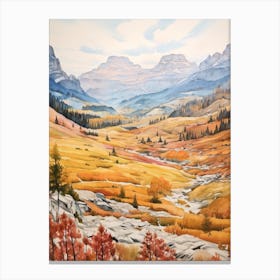 Autumn National Park Painting Dolomiti Bellunesi National Park Italy 3 Canvas Print