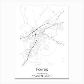 Forres,United Kingdom Minimalist Map Canvas Print