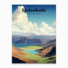 Haleakala National Park Hawaii Nature Modern Travel Illustration Canvas Print