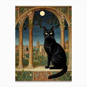 William Morris Cat In The Moonlight 6 Canvas Print