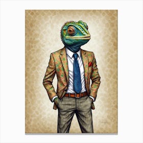 Lizard In Suit Canvas Print