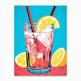 Pop Art Lemon Slice Cocktail 1 Canvas Print