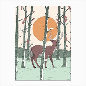 Deer In The Woods 1 Canvas Print