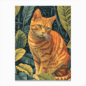 Exotic Shorthair Cat Relief Illustration 2 Canvas Print