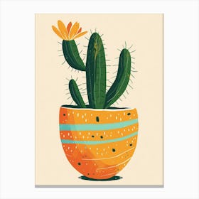 Easter Cactus Plant Minimalist Illustration 6 Canvas Print