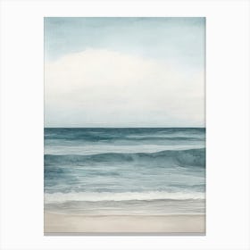 Minimalist Coastal Beach Sea Watercolour 1 Canvas Print