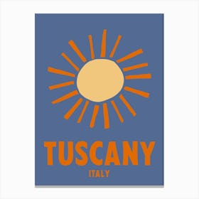 Tuscany, Italy, Graphic Style Poster 3 Canvas Print