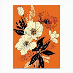 Orange Flowers 12 Canvas Print