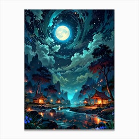 Night In The Forest 7 Canvas Print