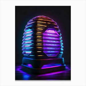 Beehive with neon lights 5 Canvas Print