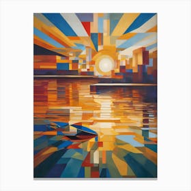 Sunset Over The Water Canvas Print