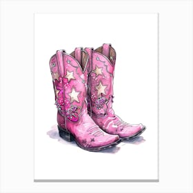 Pink Cowboy Boots 18 Canvas Print