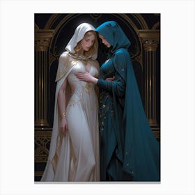 Two Women In Cloaks 2 Canvas Print